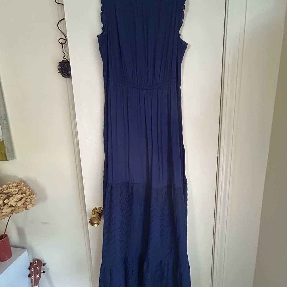 Westbound Blue Ruffled Tiered Maxi Dress